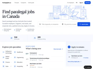 Paralegaljobs.ca platform preview Paralegaljobs.ca platform preview