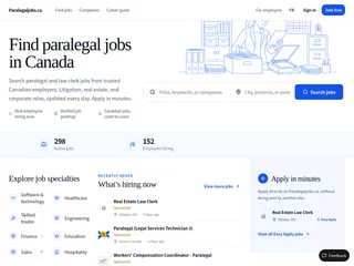 Paralegaljobs.ca screenshot preview