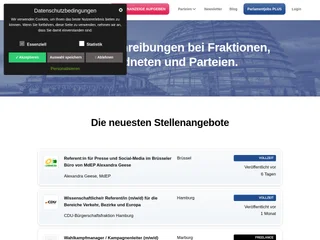Parlamentjobs platform preview