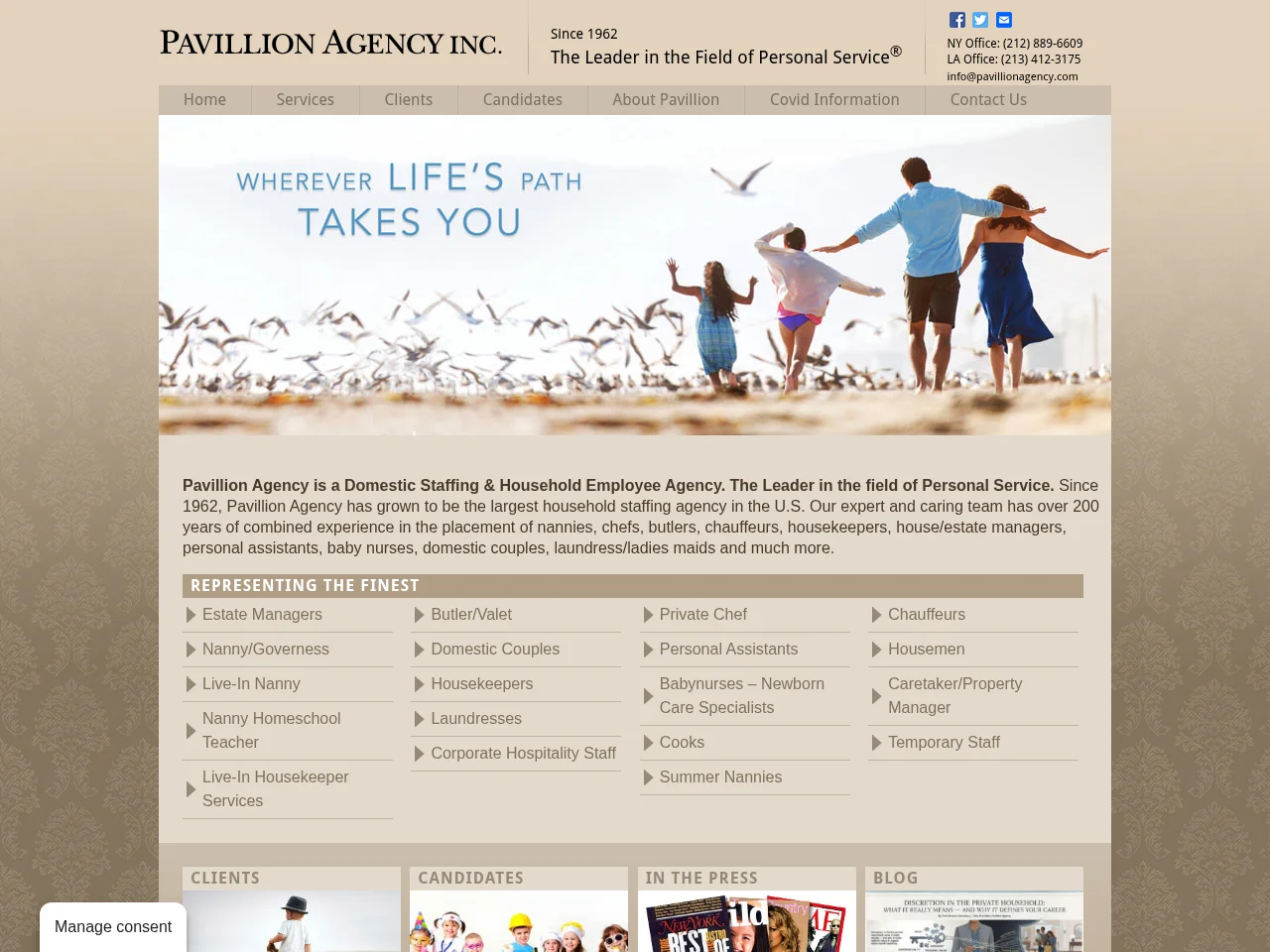 Pavillion Agency screenshot Pavillion Agency website screenshot