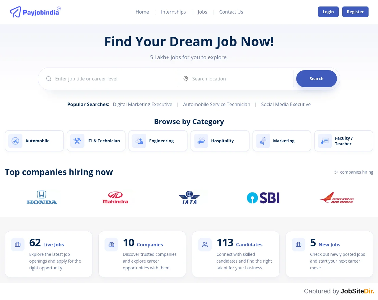 PayJobIndia screenshot PayJobIndia website screenshot
