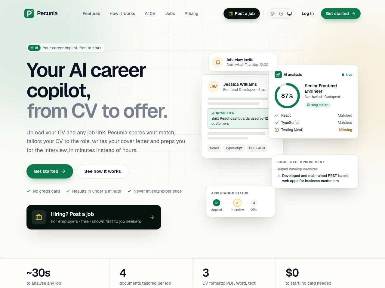 Pecunia website screenshot