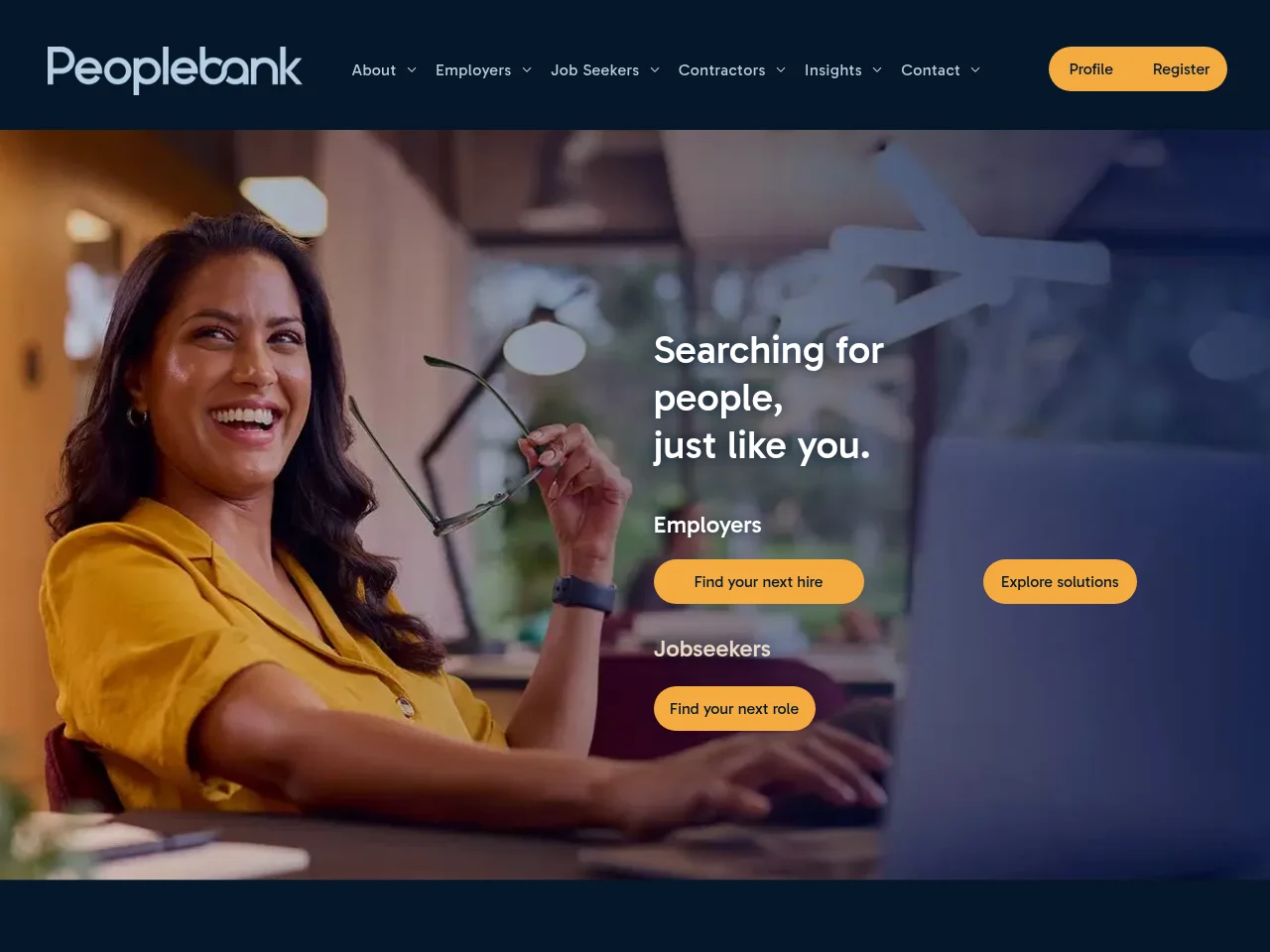 Peoplebank screenshot Peoplebank website screenshot