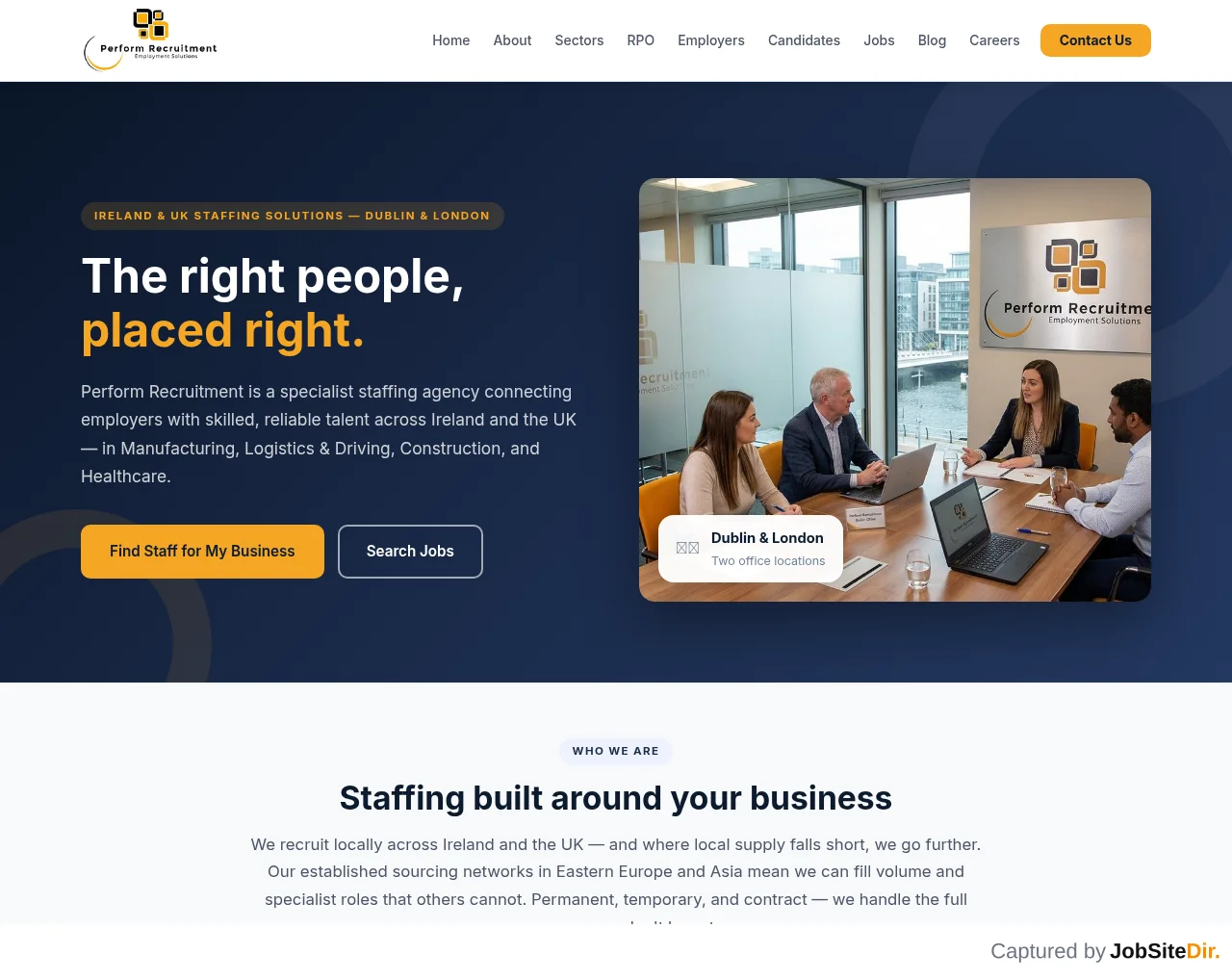 Perform Recruitment screenshot Perform Recruitment website screenshot