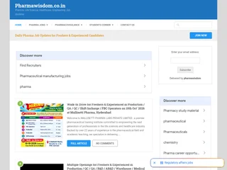 Pharmawisdom.co.in screenshot preview Pharmawisdom.co.in screenshot preview