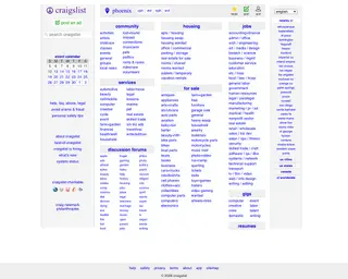 craigslist Phoenix screenshot preview
