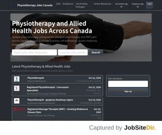 Physiotherapy Jobs Canada platform preview