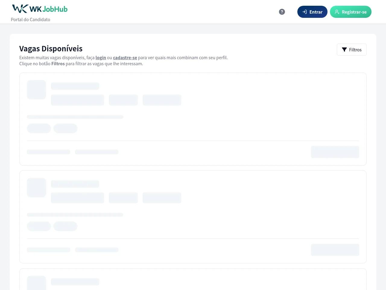 WK JobHub job board platform screenshot showing job search interface