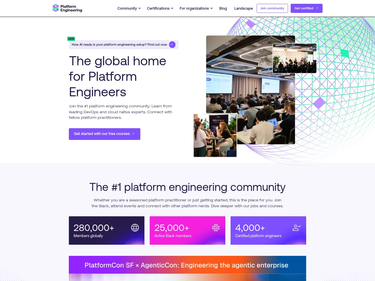 Platform Engineering job board platform screenshot showing job search interface