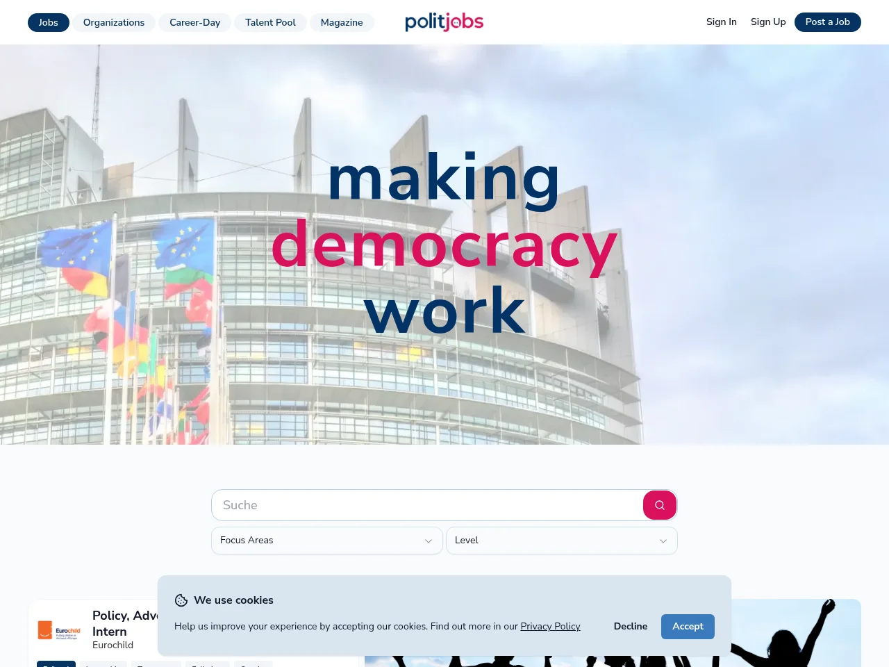 Politjobs screenshot Politjobs website screenshot