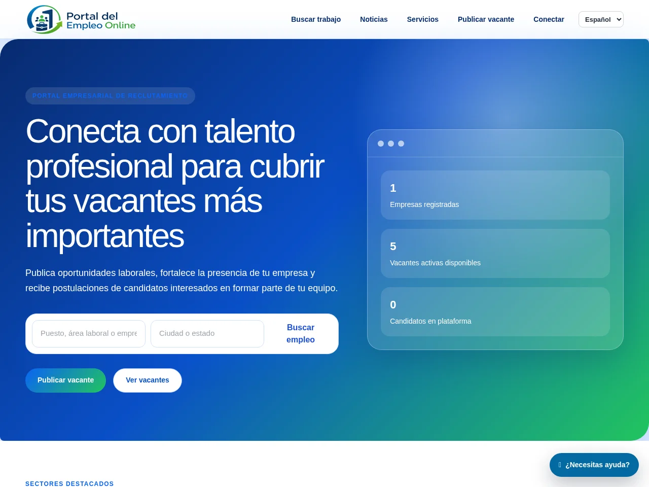 Portal del Empleo Online screenshot Portal del Empleo Online job board platform screenshot showing job search interface