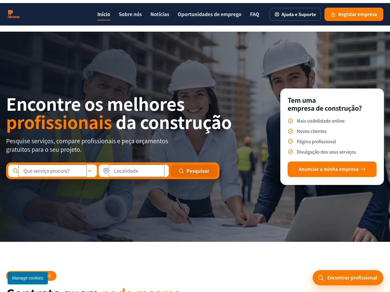 Portal do Construtor screenshot Portal do Construtor website screenshot