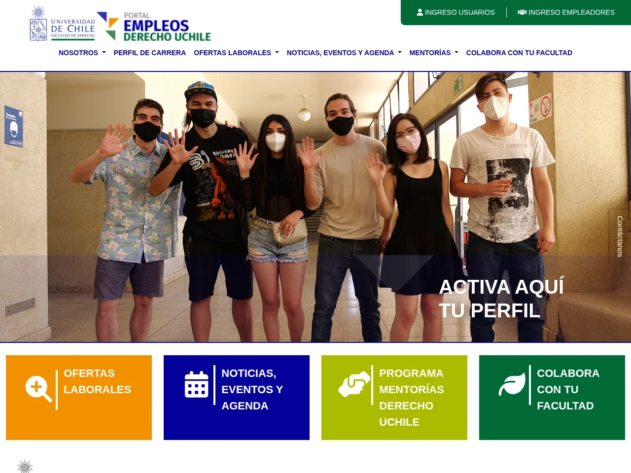 Portal de Empleo Derecho Uchile screenshot Portal de Empleo Derecho Uchile website screenshot