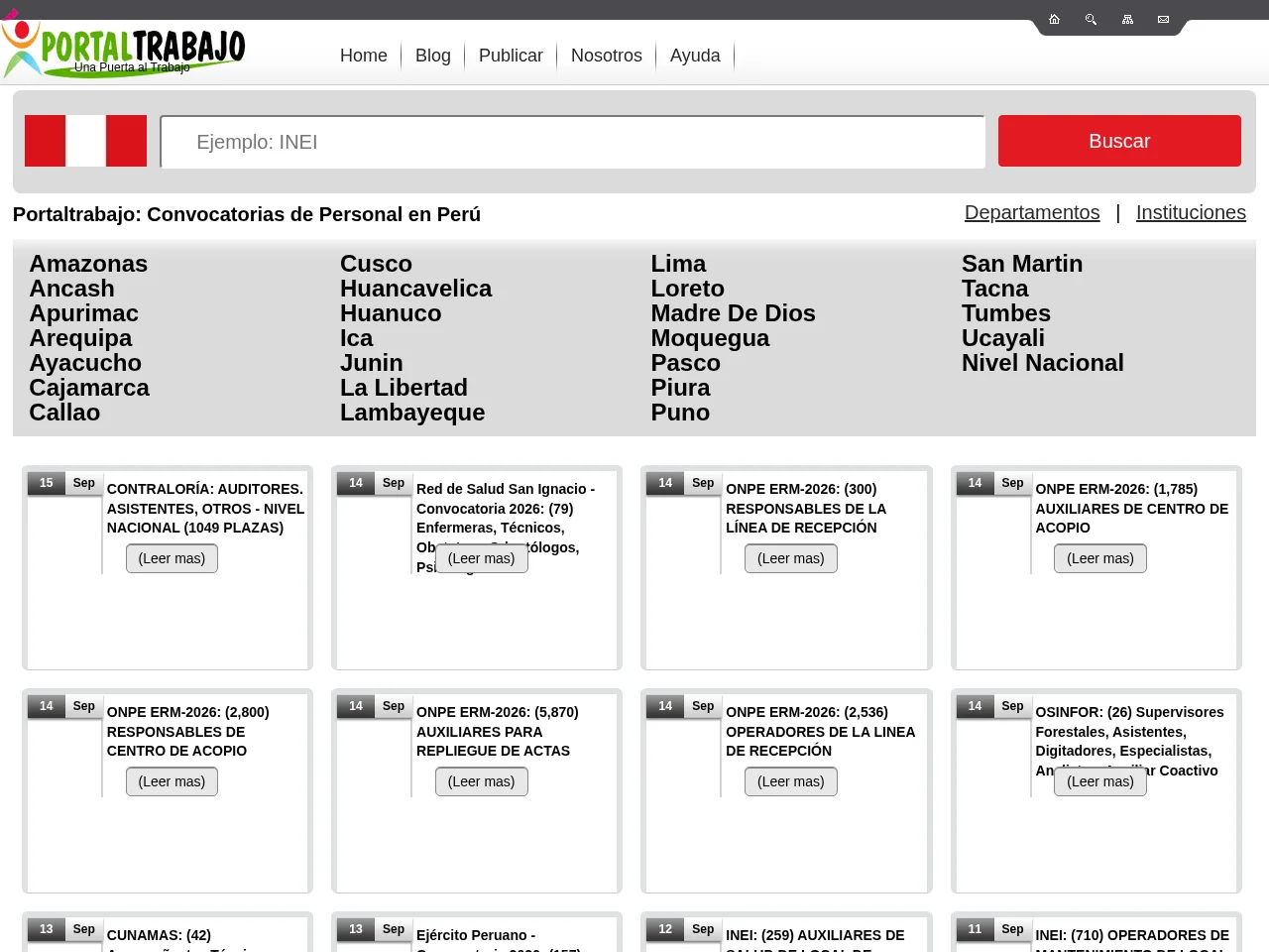 Portal Trabajo screenshot Portal Trabajo job board platform screenshot showing job search interface