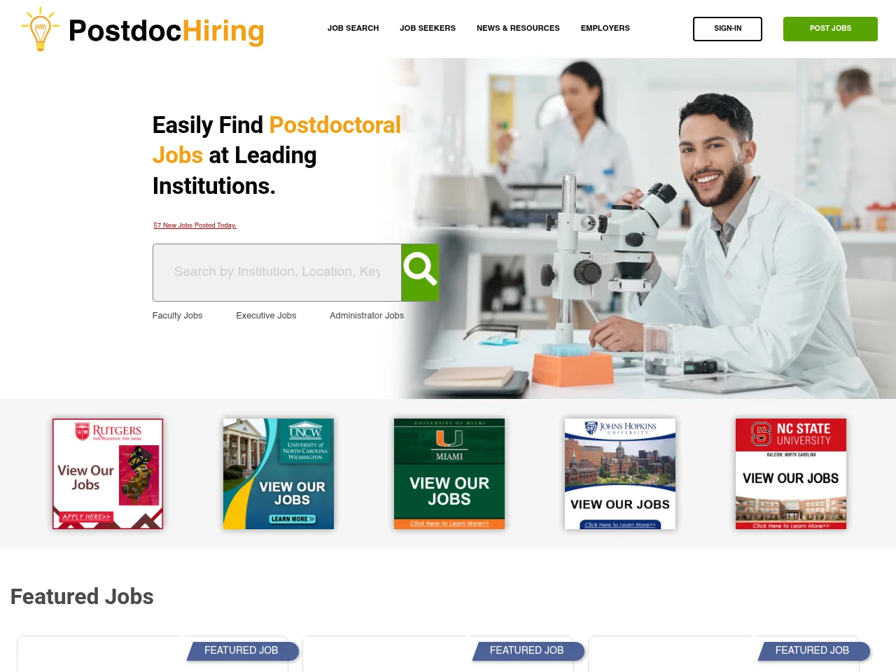 PostdocHiring screenshot PostdocHiring website screenshot