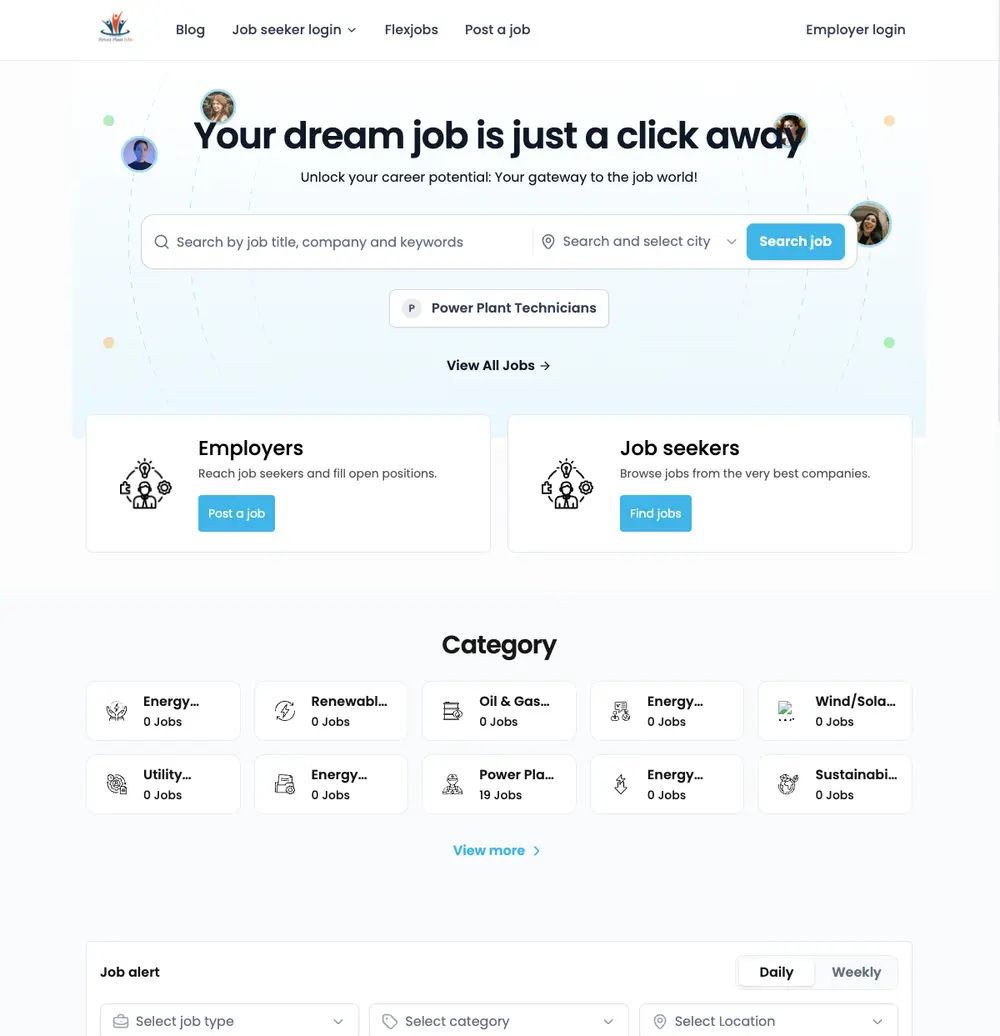 Power Plant Jobs screenshot Power Plant Jobs job board platform screenshot showing job search interface