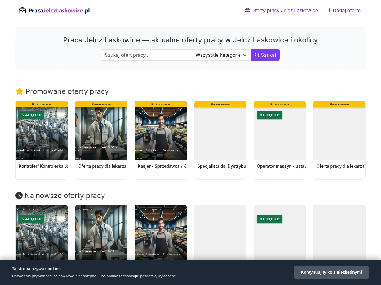 Praca Jelcz Laskowice screenshot Praca Jelcz Laskowice job board platform screenshot showing job search interface