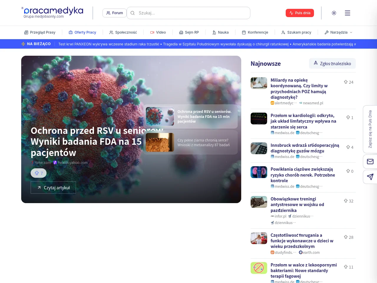 pracamedyka screenshot pracamedyka job board platform screenshot showing job search interface