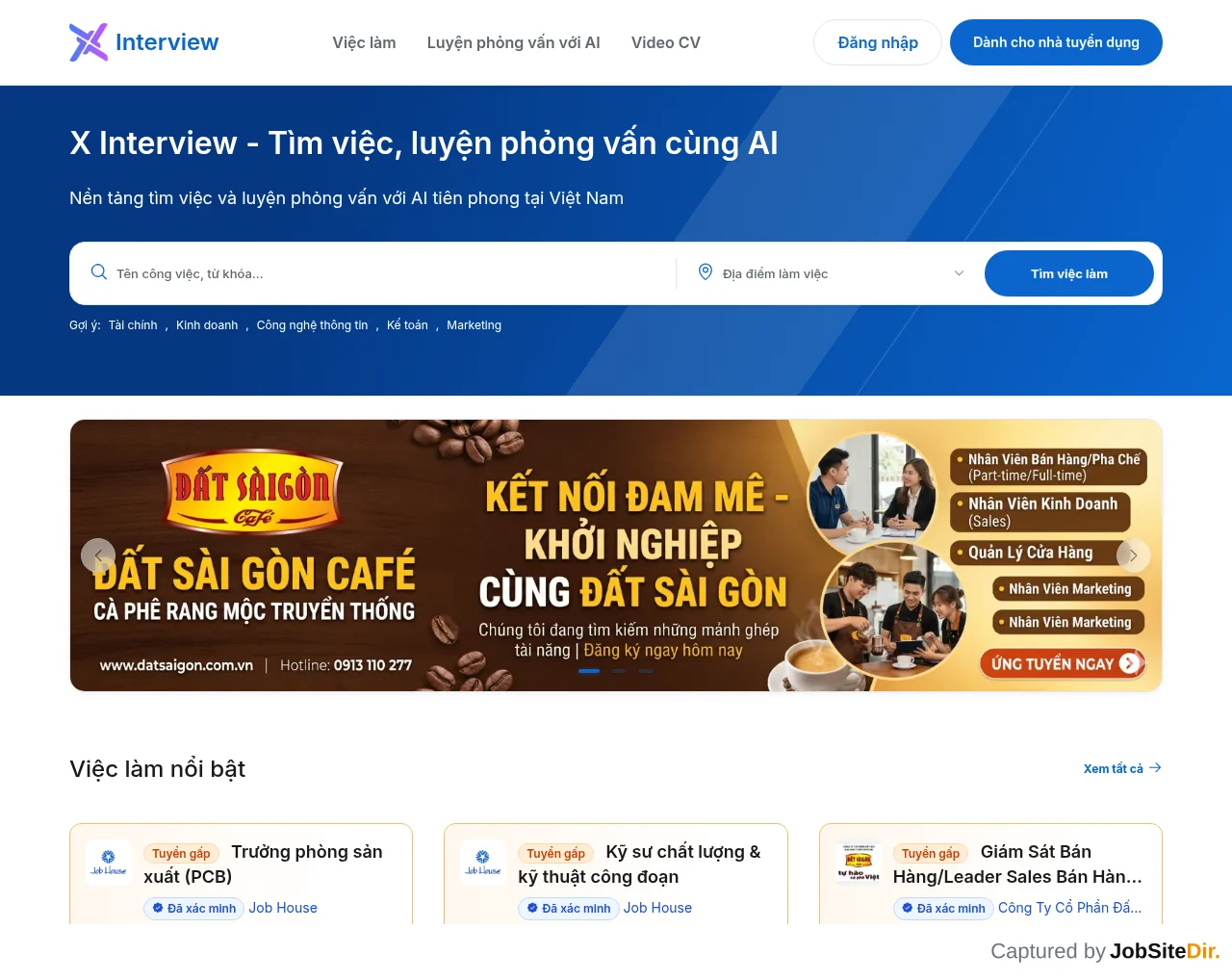 X-Interview website screenshot