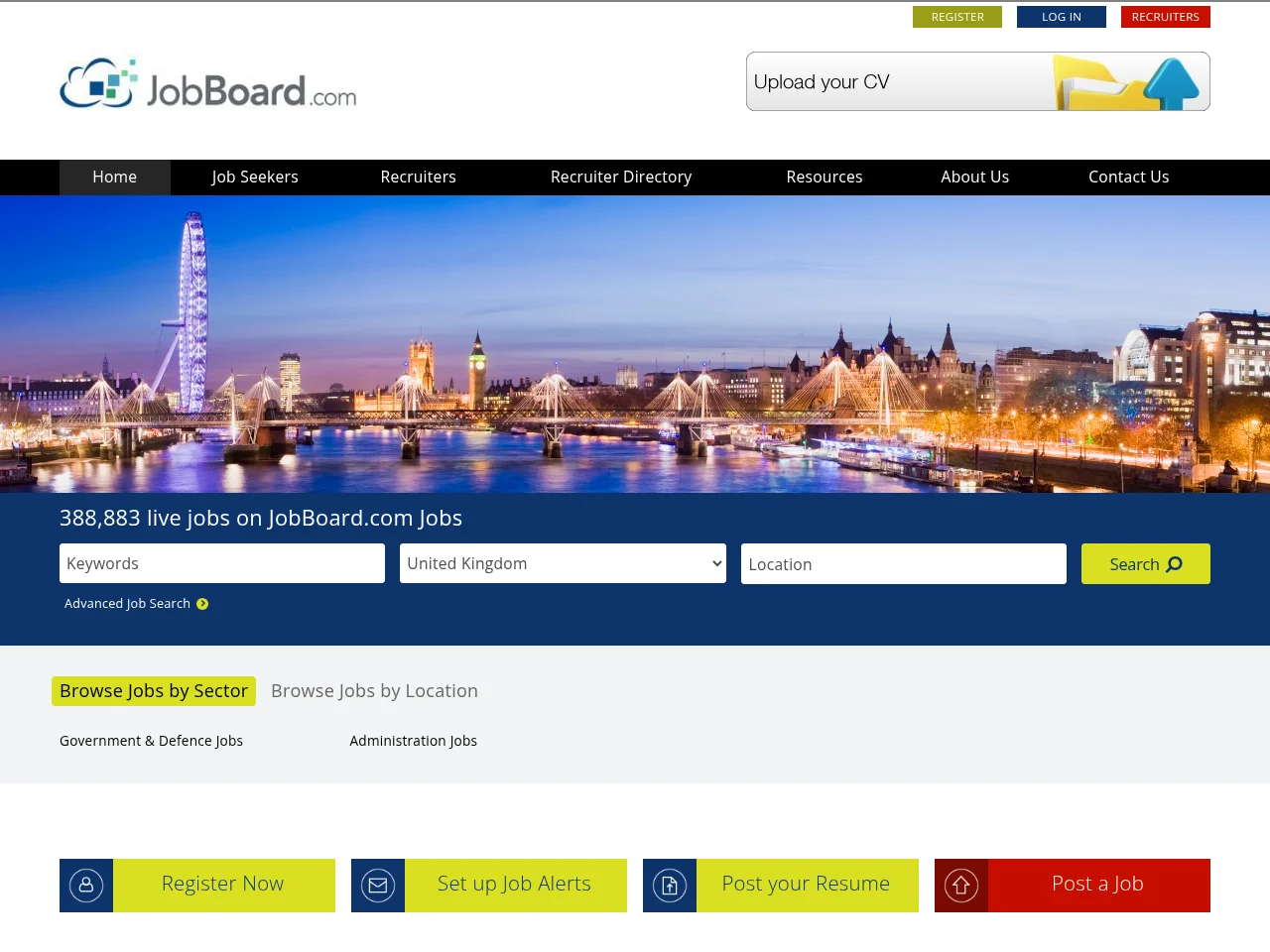 JobBoard.com job board platform screenshot showing job search interface