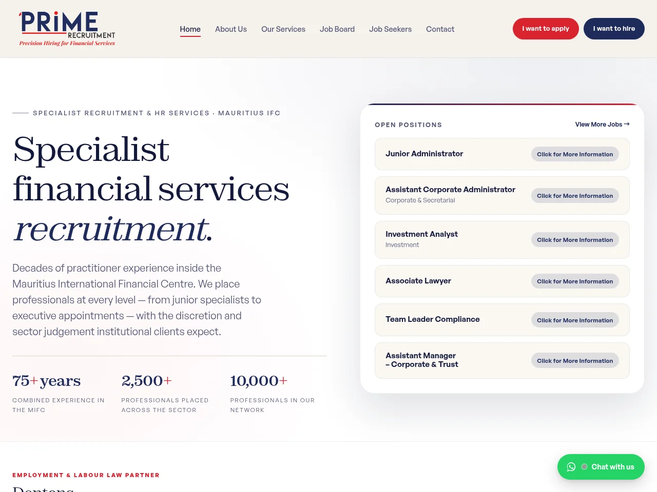 Prime Recruitment screenshot Prime Recruitment website screenshot