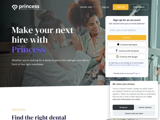 Princess Dental Staffing screenshot preview Princess Dental Staffing screenshot preview
