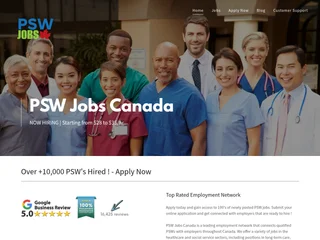 PSW Jobs Canada screenshot preview