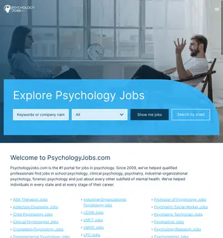 PsychologyJobs.com screenshot preview