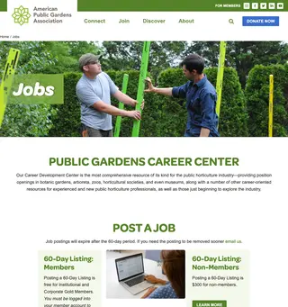 American Public Gardens Association screenshot preview