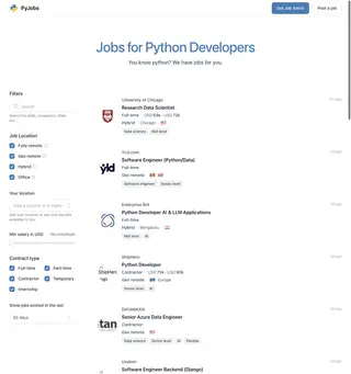PyJobs platform preview
