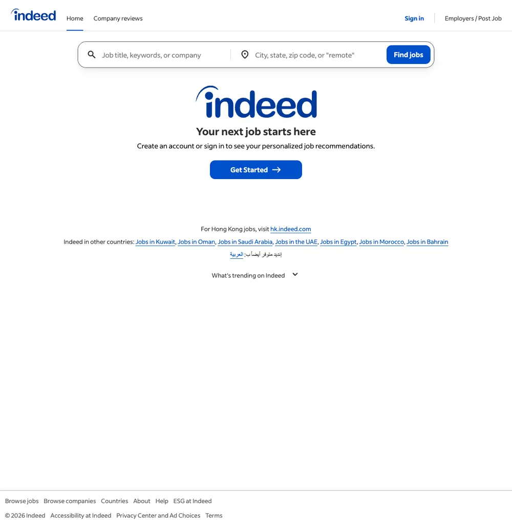 Indeed job board platform screenshot showing job search interface