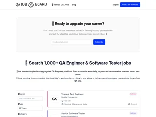 QA Job Board platform preview QA Job Board platform preview