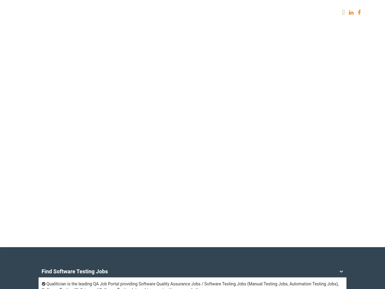 Qualitician job board platform screenshot showing job search interface