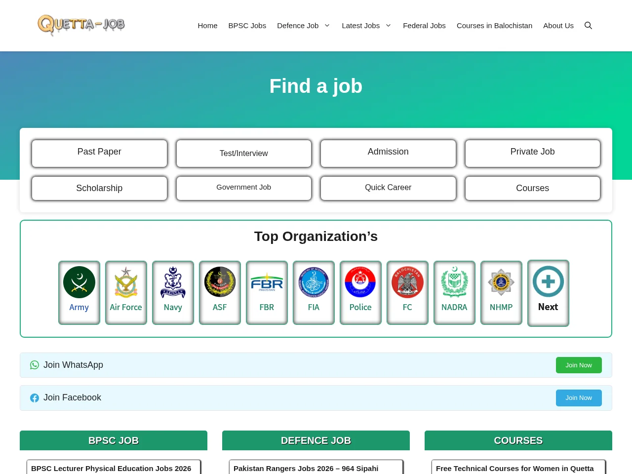 Quettajob screenshot Quettajob job board platform screenshot showing job search interface