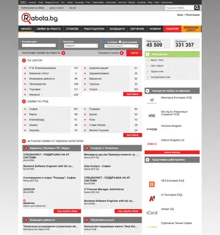 Работа.БГ (Rabota.bg) platform preview
