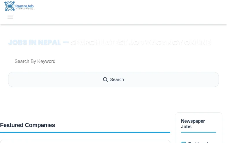 RamroJob job board platform screenshot showing job search interface
