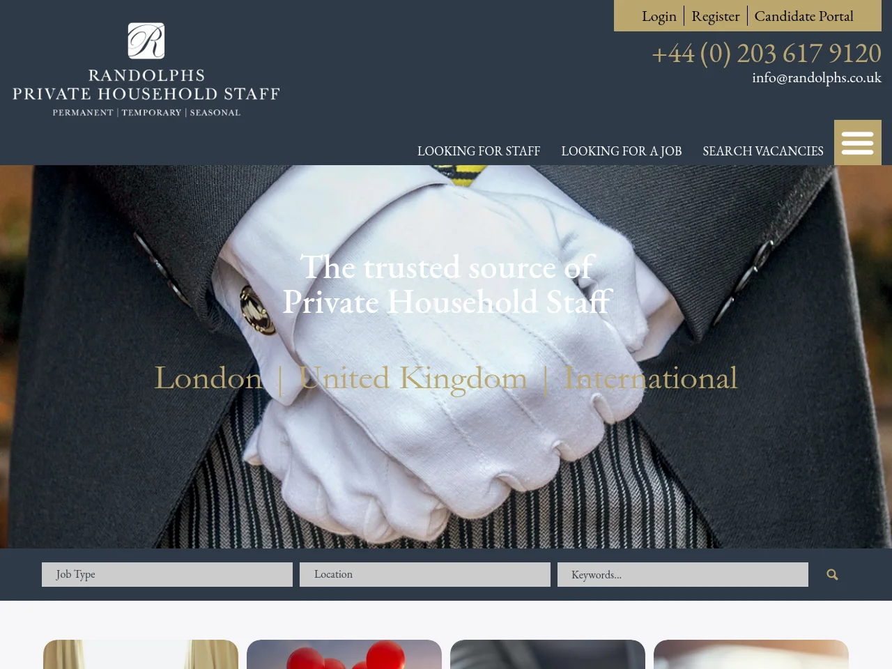 Randolphs Recruitment website screenshot