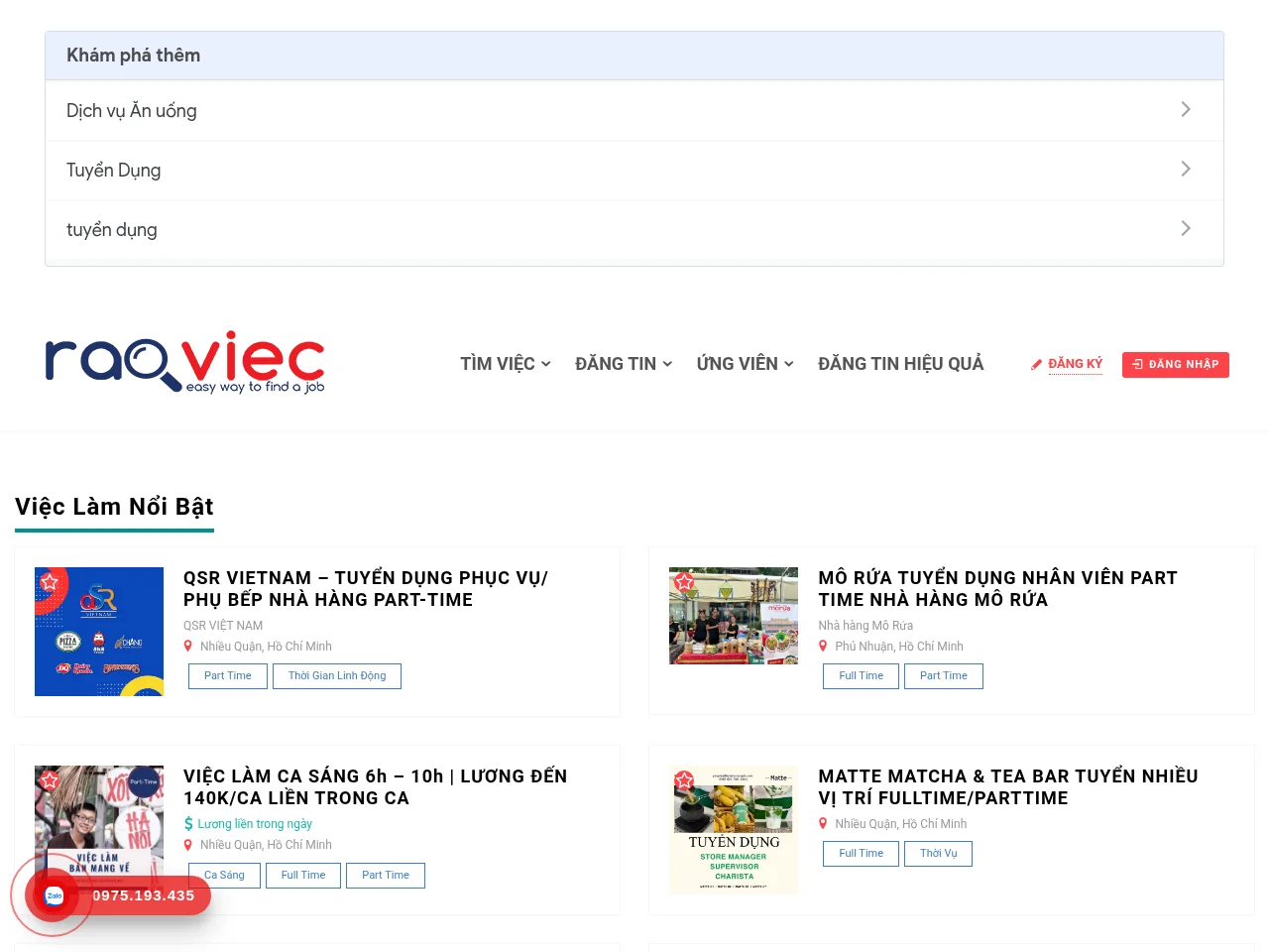 Raoviec.net screenshot Raoviec.net job board platform screenshot showing job search interface