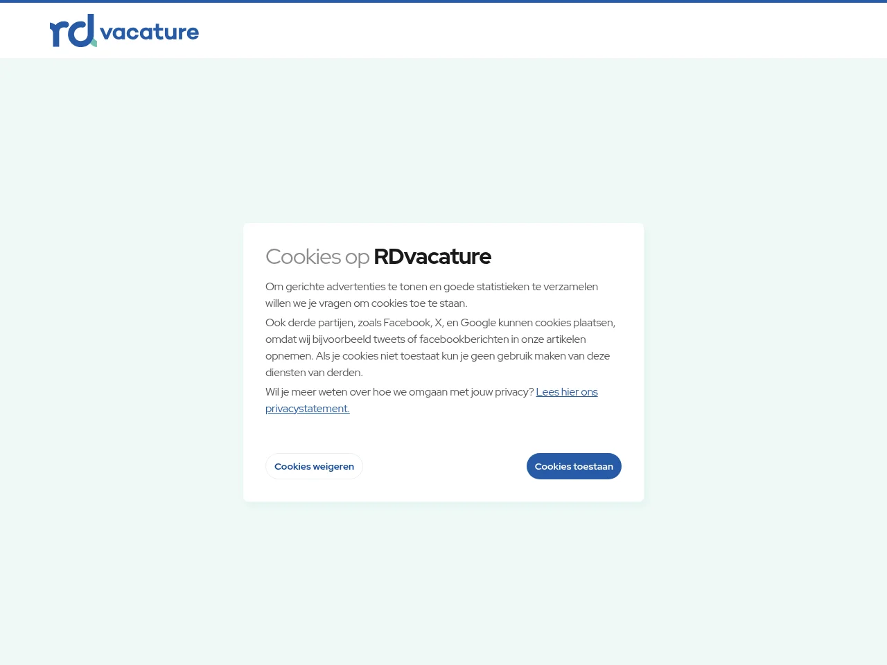 RDvacature screenshot RDvacature job board platform screenshot showing job search interface