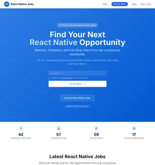 React Native Jobs platform preview