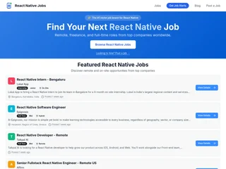 React Native Jobs platform preview React Native Jobs platform preview