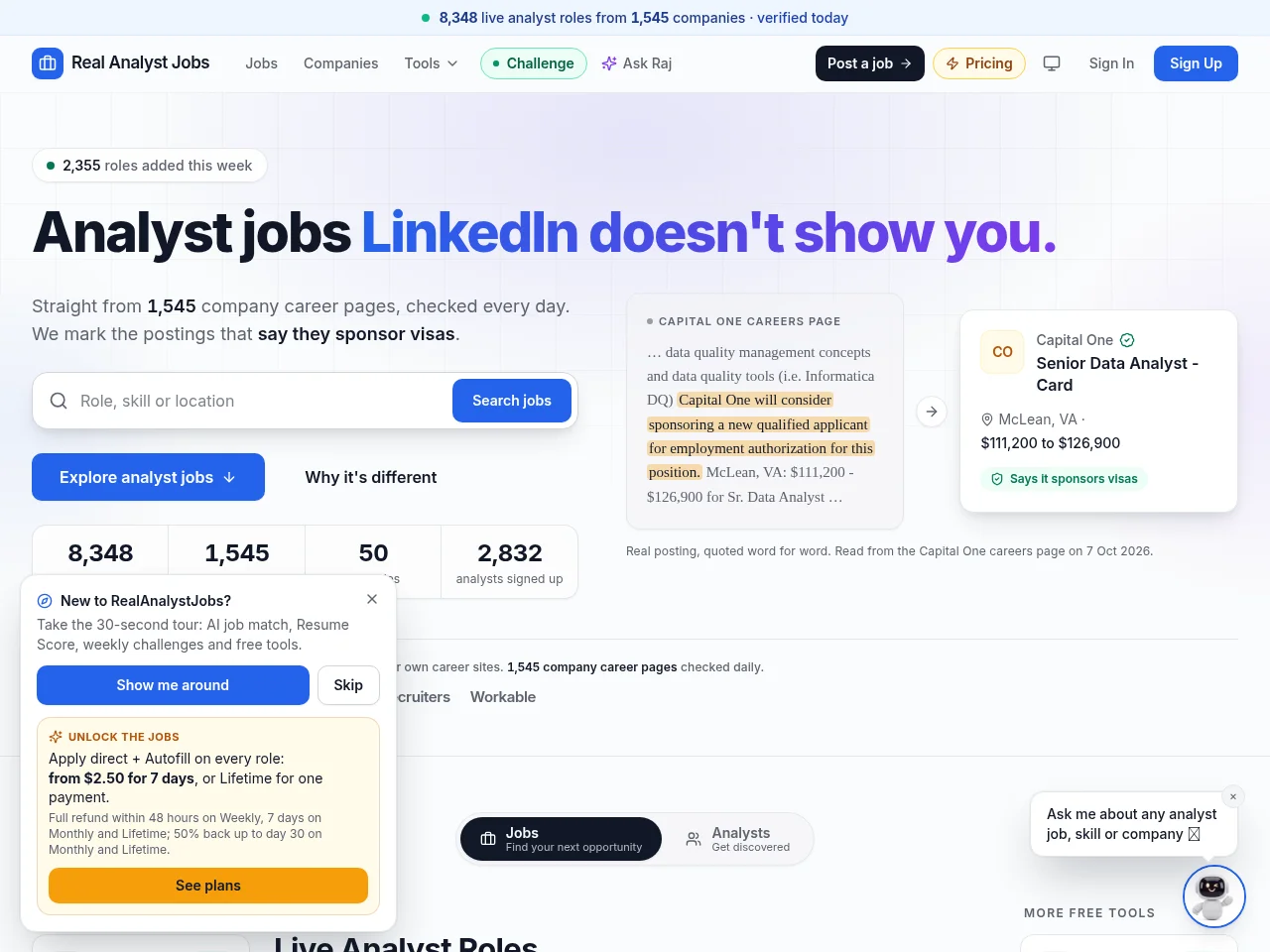 Real Analyst Jobs screenshot Real Analyst Jobs website screenshot