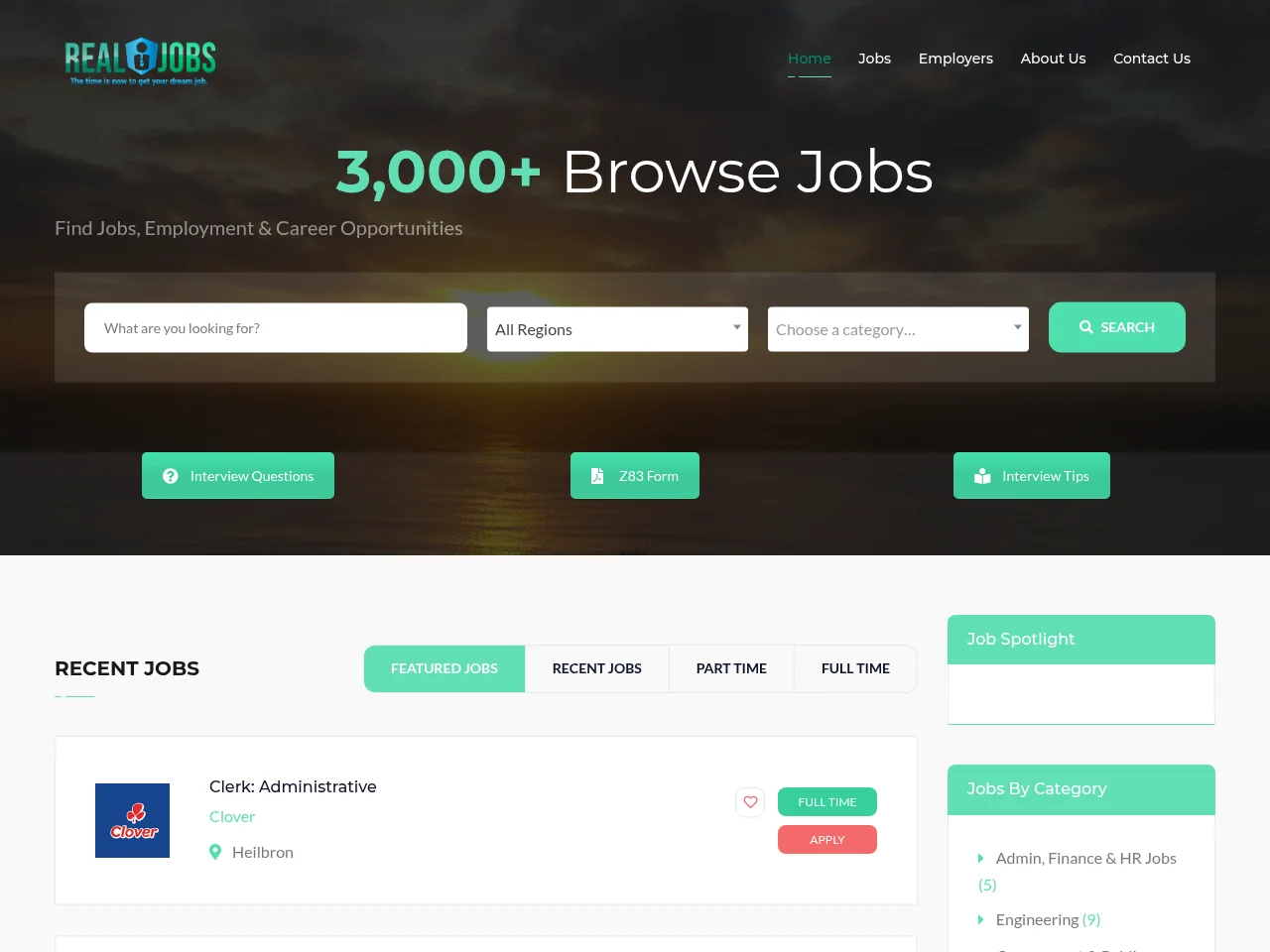 Realjobs website screenshot