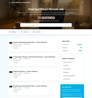 Real Jobs From Anywhere platform preview