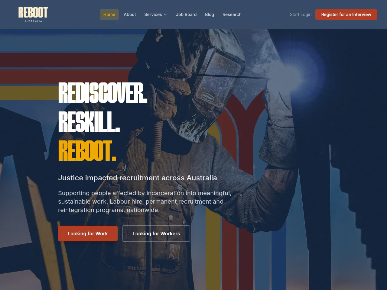 Reboot Australia screenshot Reboot Australia job board platform screenshot showing job search interface