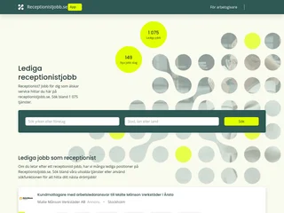 Receptionistjobb.se platform preview Receptionistjobb.se platform preview