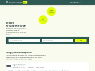 Receptionistjobb.se screenshot preview