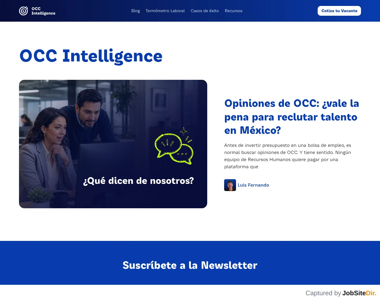 Recruta OCC website screenshot