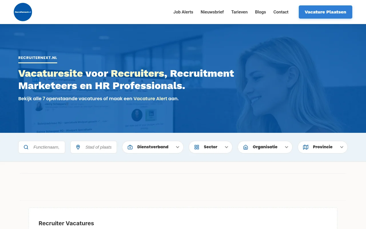 Recruiternext.nl screenshot Recruiternext.nl job board platform screenshot showing job search interface