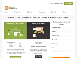 Inside Higher Ed Careers screenshot preview